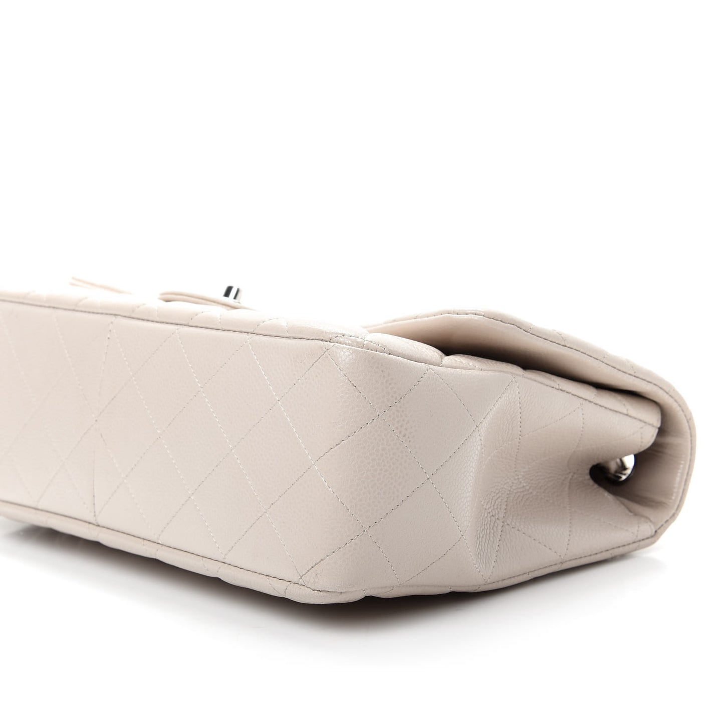 Caviar Quilted Jumbo Single Flap Ecru