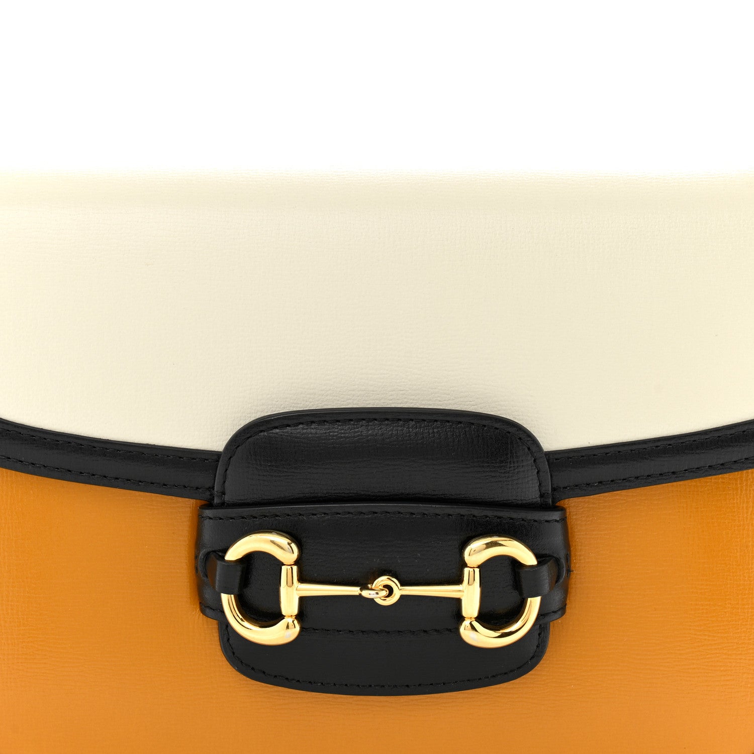 Gucci Azalea Calfskin Tri-Color Horsebit 1955 Shoulder Bag Mystic White Sun Oil Black 8 of 11
