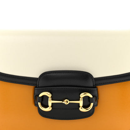 Gucci Azalea Calfskin Tri-Color Horsebit 1955 Shoulder Bag Mystic White Sun Oil Black 8 of 11