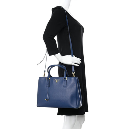 Prada Saffiano Lux Medium Double Zip Tote Bluette 2 of 23