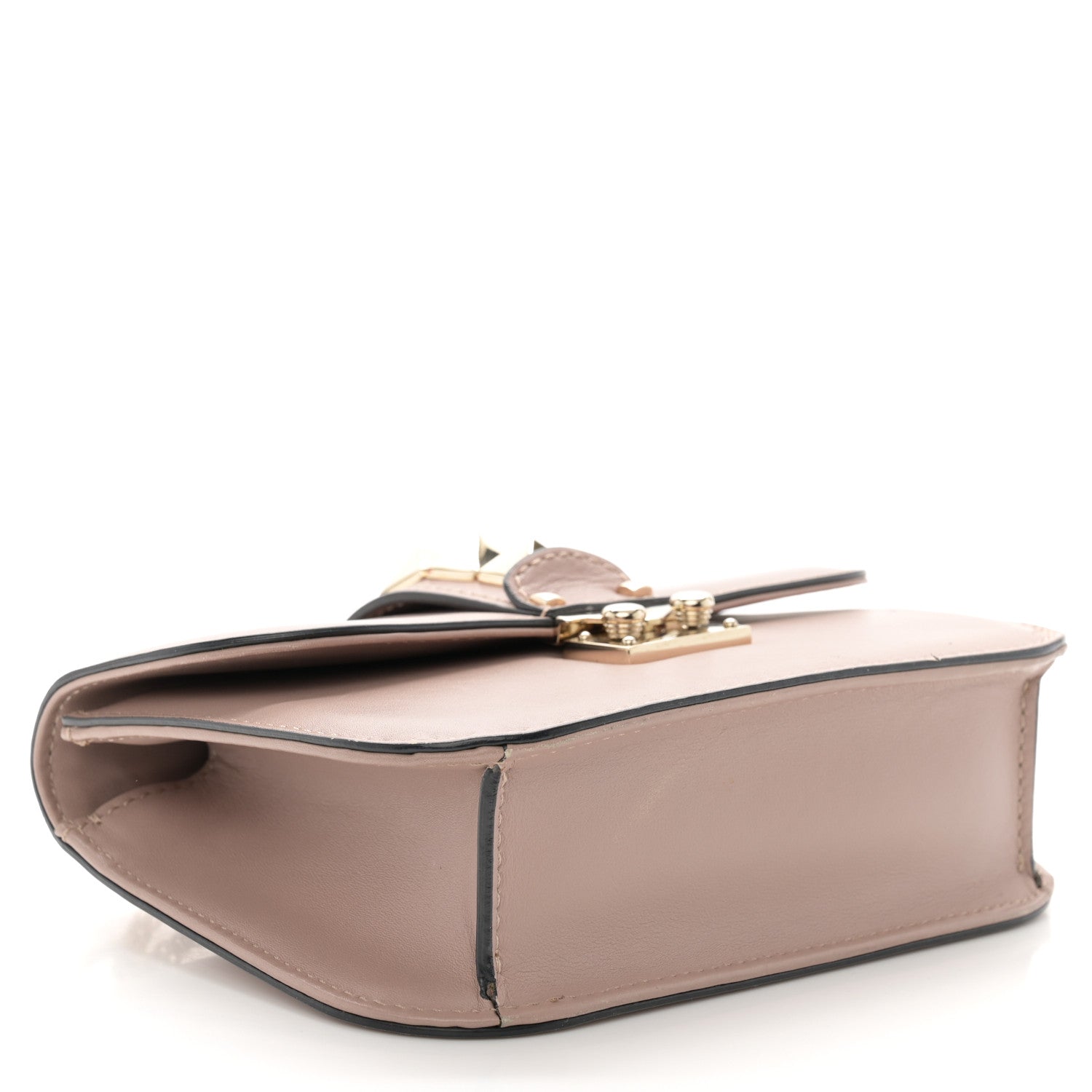 Valentino Garavani Vitello Small Glam Lock Rockstud Flap Poudre 4 of 10