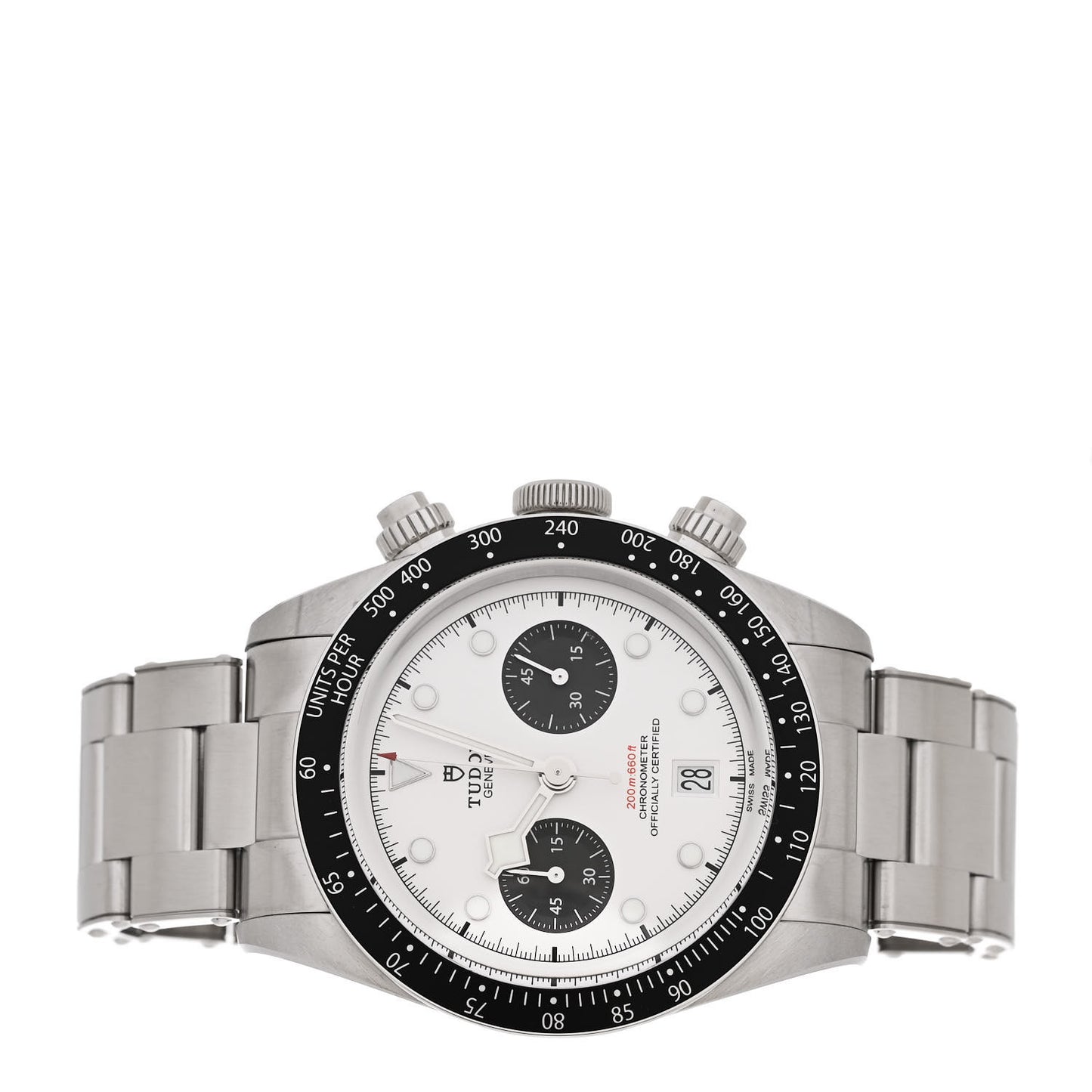 Stainless Steel 41mm Black Bay Chronograph Panda Automatic Watch White 79360N