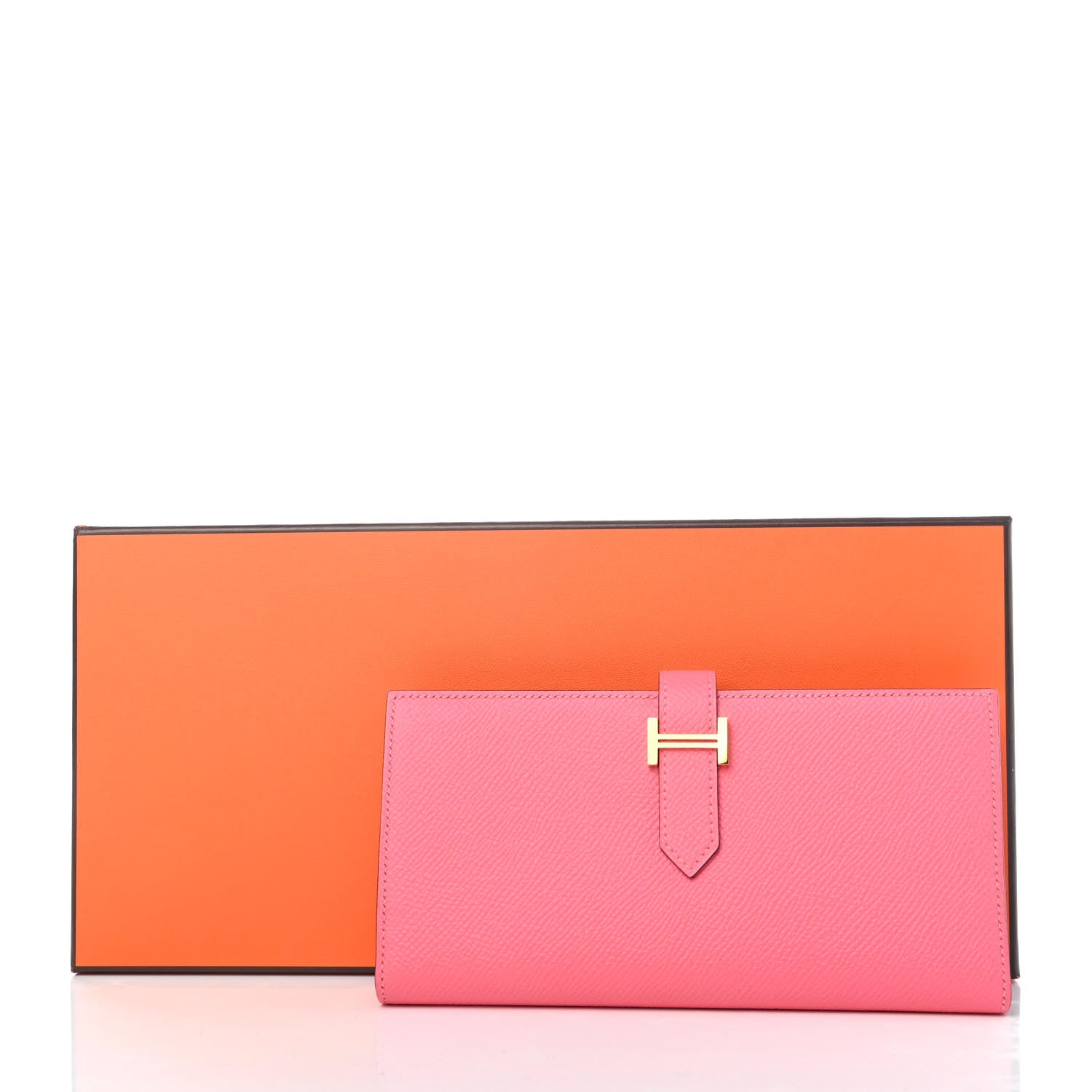 Hermes Epsom Bearn Gusset Wallet Rose Lipstick 9 of 9