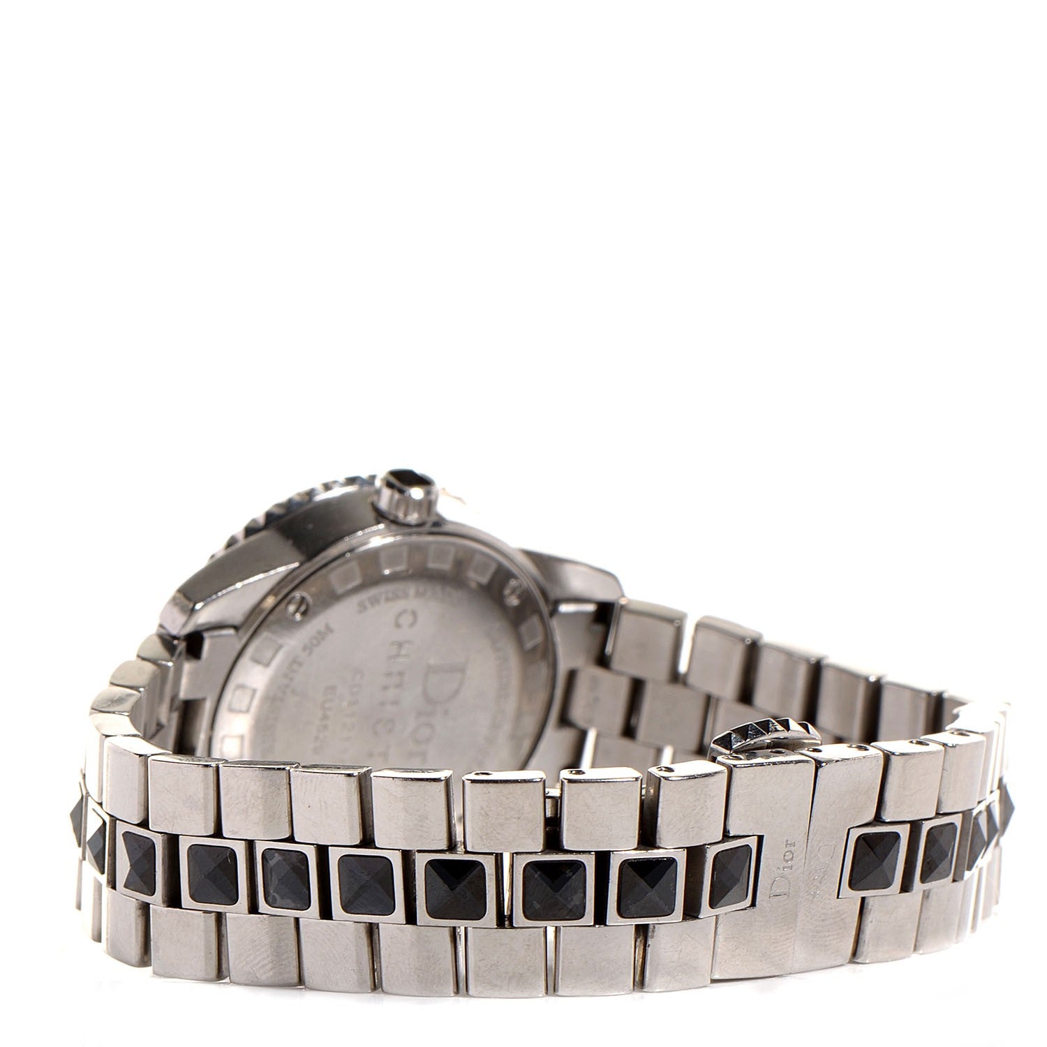 Christian Dior Stainless Steel Diamond Sapphire 29mm Christal Quartz Watch Black 3 of 6