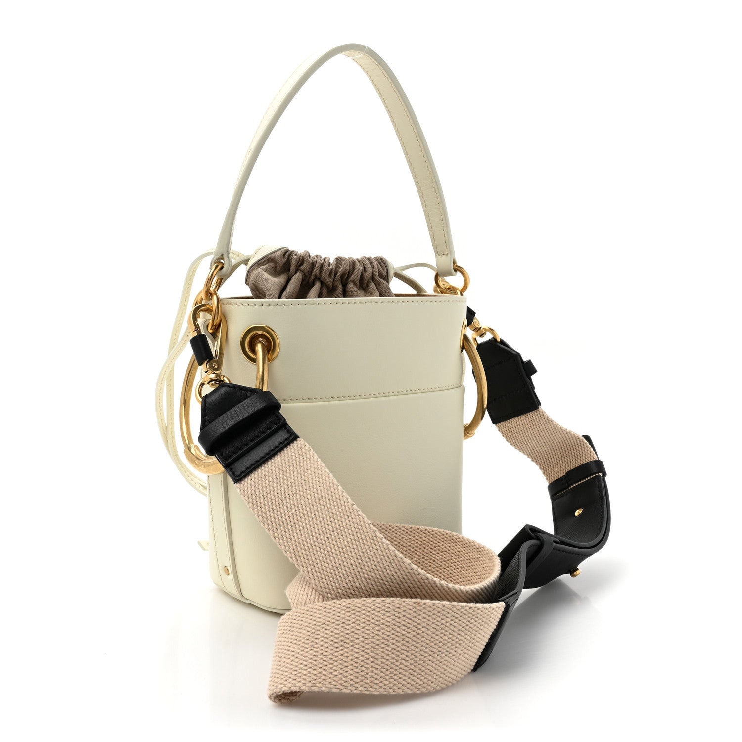 Chloe Smooth Calfskin Mini Roy Bucket Bag Natural White 3 of 10