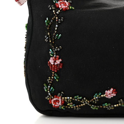 Fendi Neoprene Lizard Beaded Crystal Baguette Black Red 17 of 17