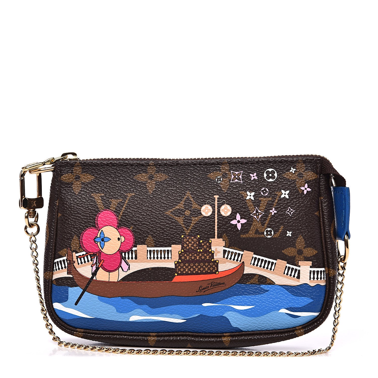 Louis Vuitton Monogram 2019 Christmas Animation Mini Venice Pochette Accessories Blue 1 of 8
