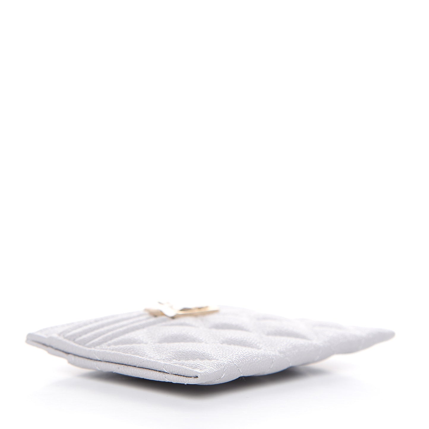 Caviar Quilted Boy Card Holder Grey