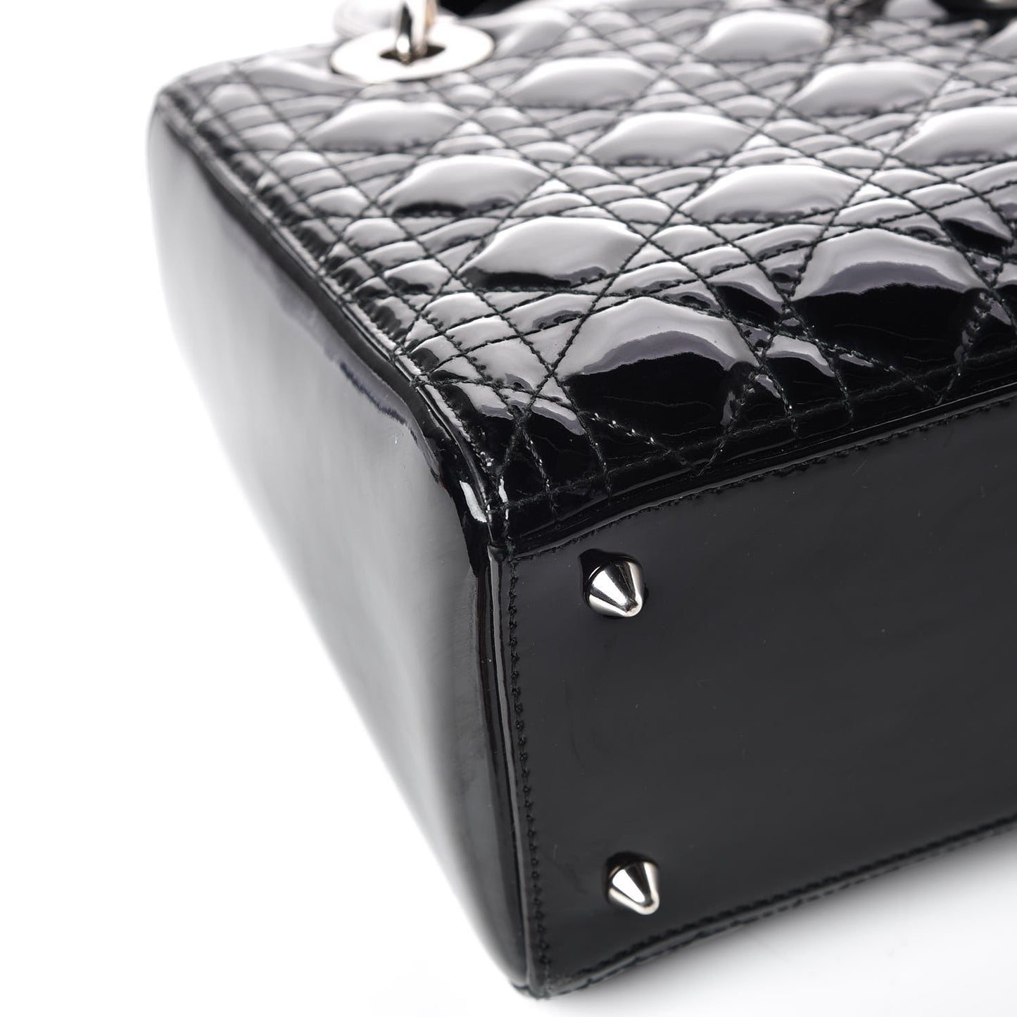 Patent Cannage Medium Lady Dior Black