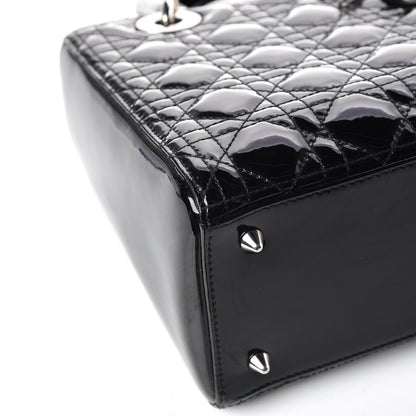 Christian Dior Patent Cannage Medium Lady Dior Black 11 of 13