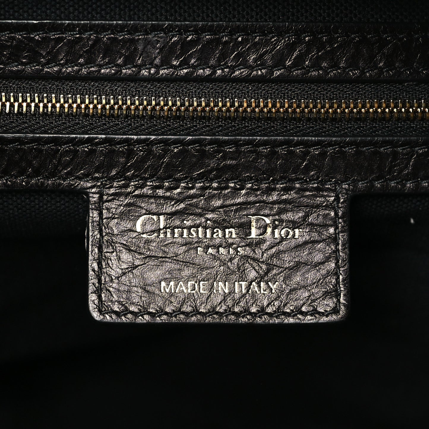 Crinkled Calfskin Large Grand Tour Multipocket Bag Black