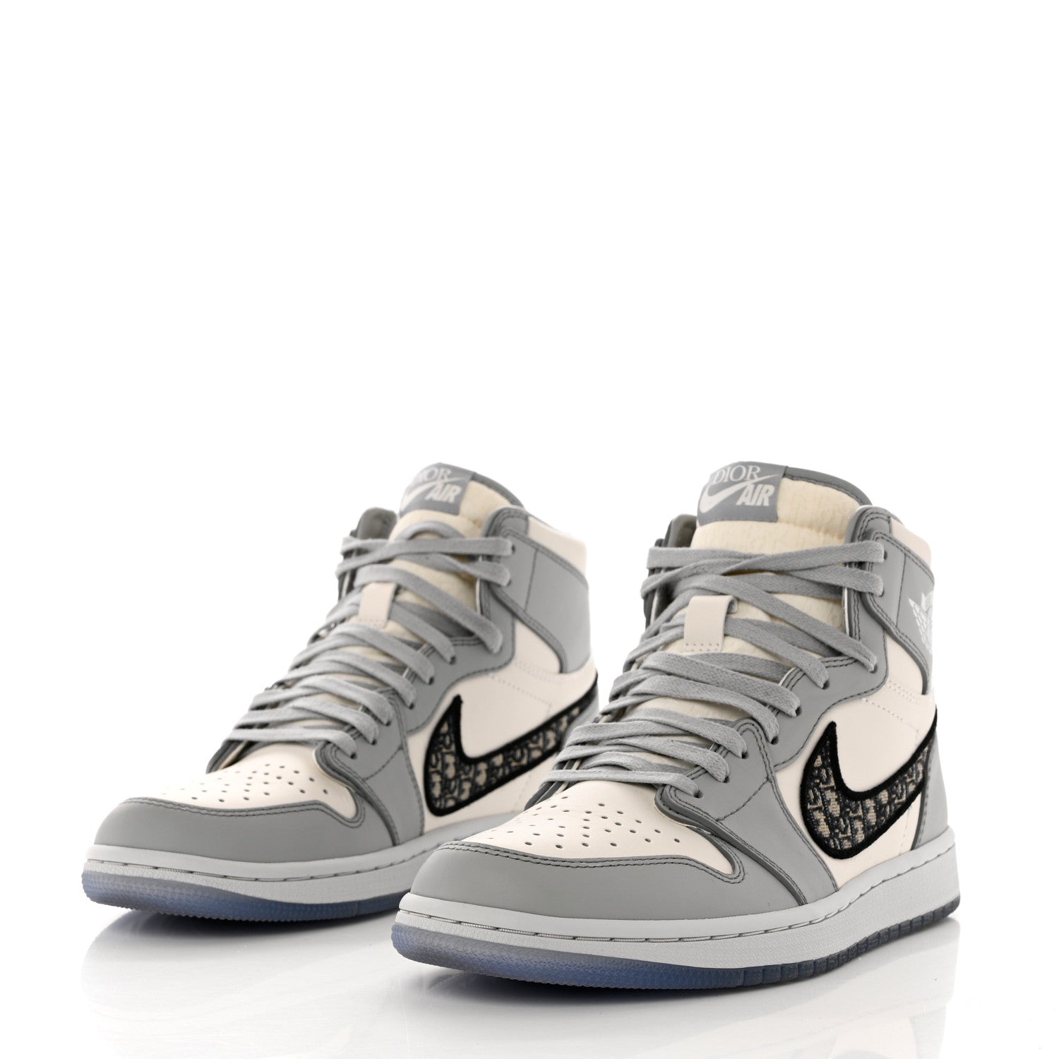 Christian Dior X NIKE AIR JORDAN Calfskin Mens Oblique High Sneakers 41 Beige White 5 of 11