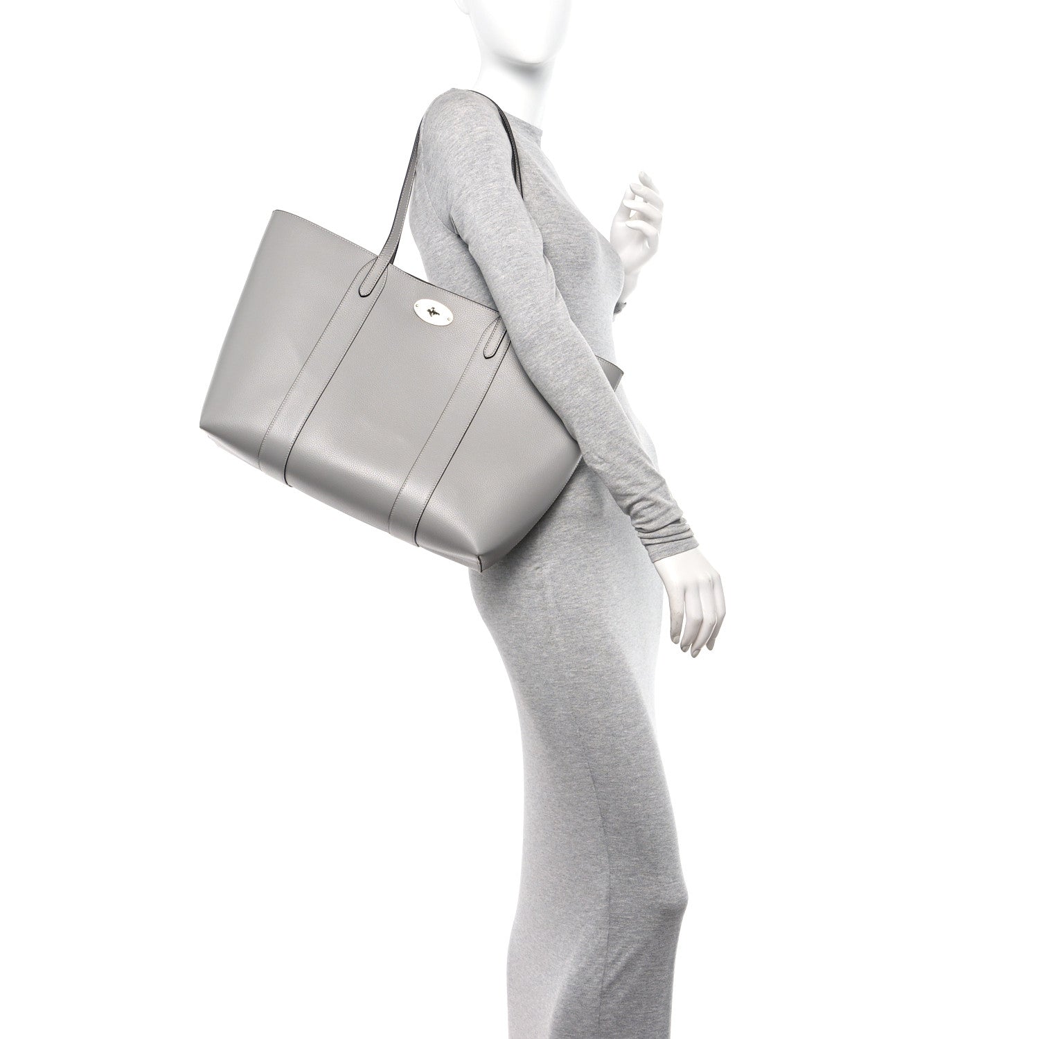 Mulberry Small Classic Grain Bayswater Tote Pale Grey 2 of 10