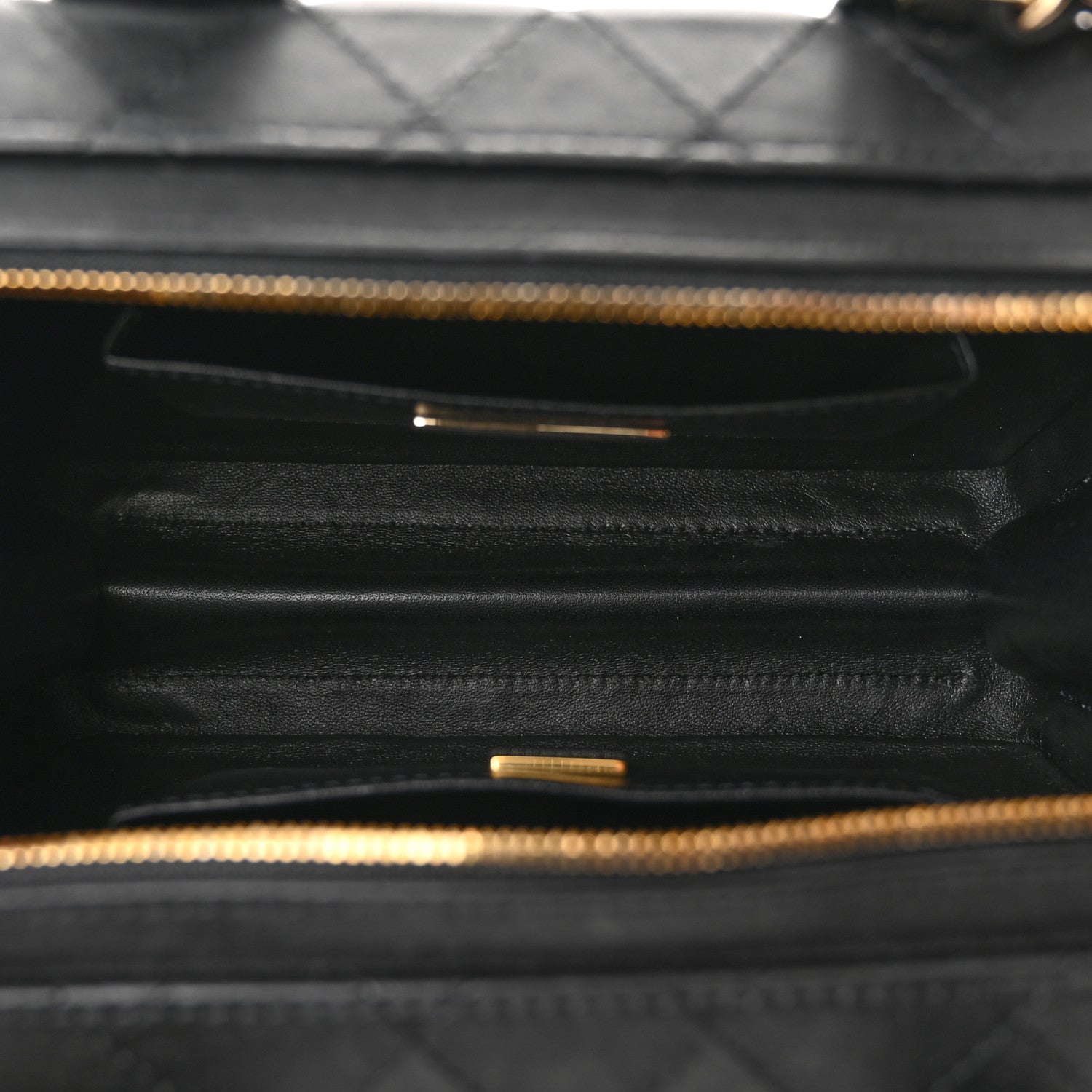 Chanel Calfskin Quilted Studded Square Vanity Case Black 5 of 10