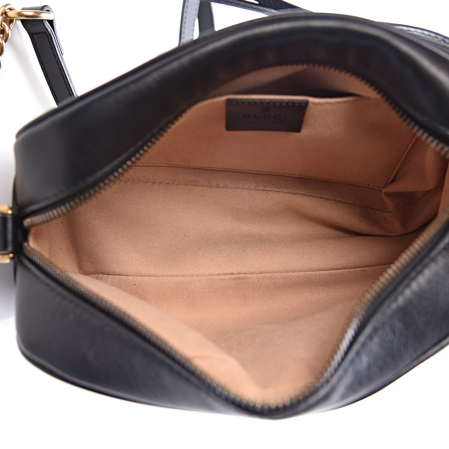 Gucci Calfskin Matelasse Small GG Marmont Chain Shoulder Bag Black 5 of 11