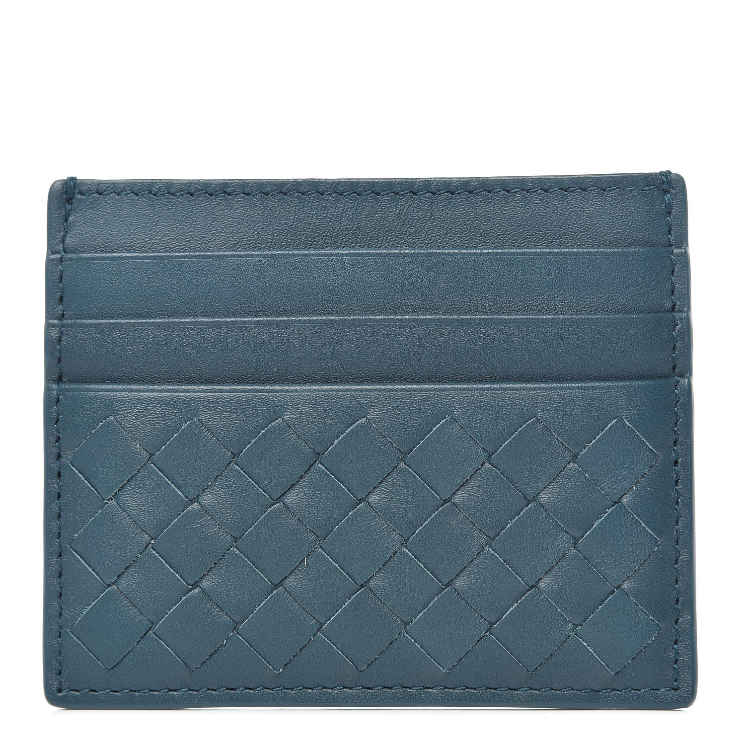 Bottega Veneta Nappa Intrecciato VN Card Case Deep Blue 1 of 9