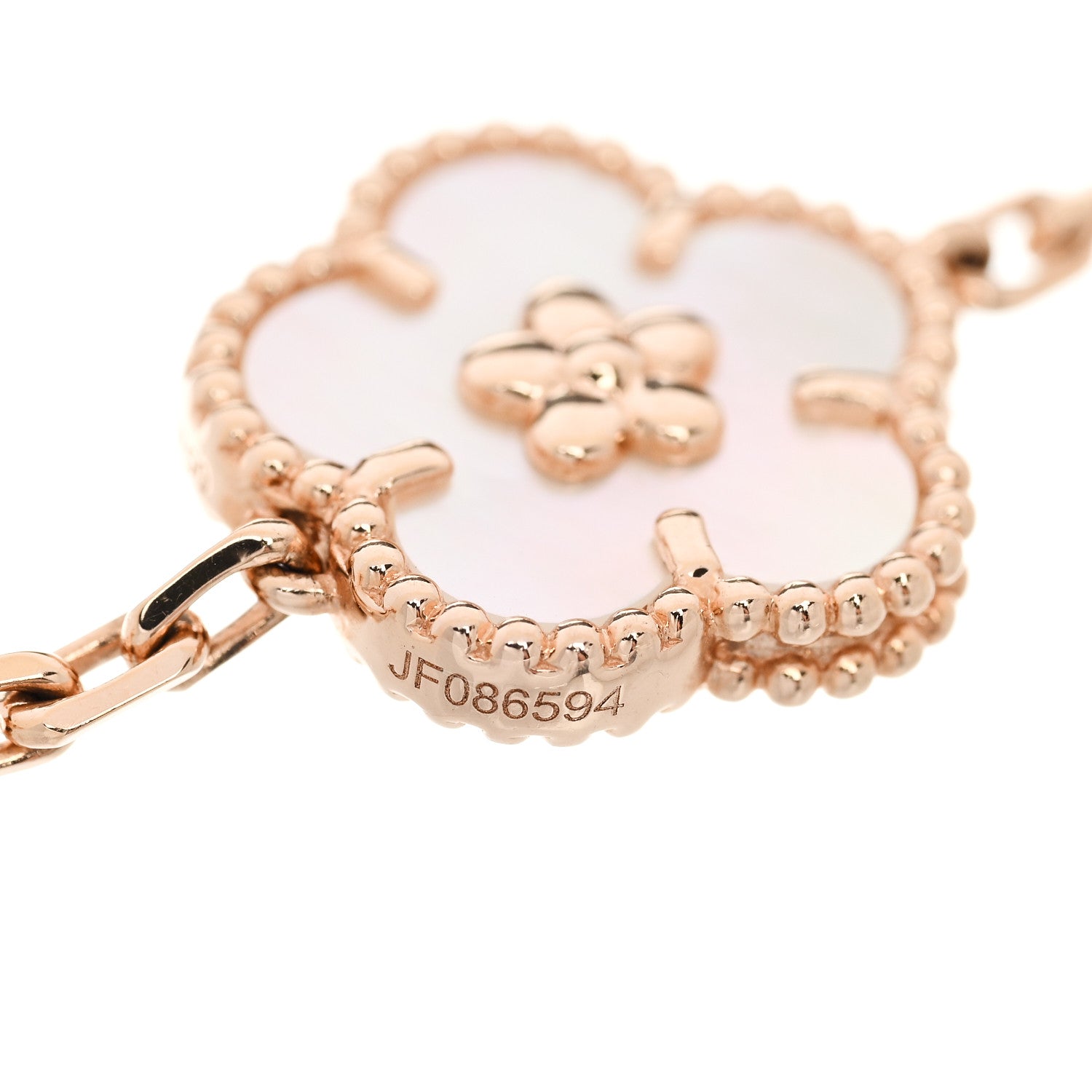 Van Cleef & Arpels 18K Rose Gold Carnelian Mother of Pearl Onyx 5 Motifs Lucky Spring Bracelet 3 of 5