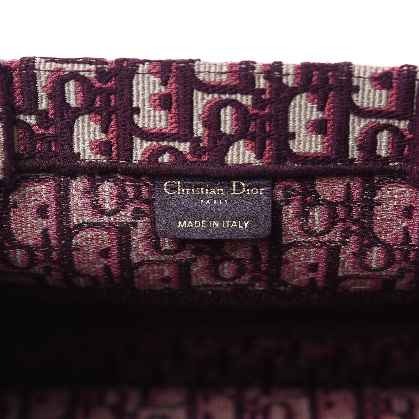Oblique Medium Book Tote Burgundy Multicolor