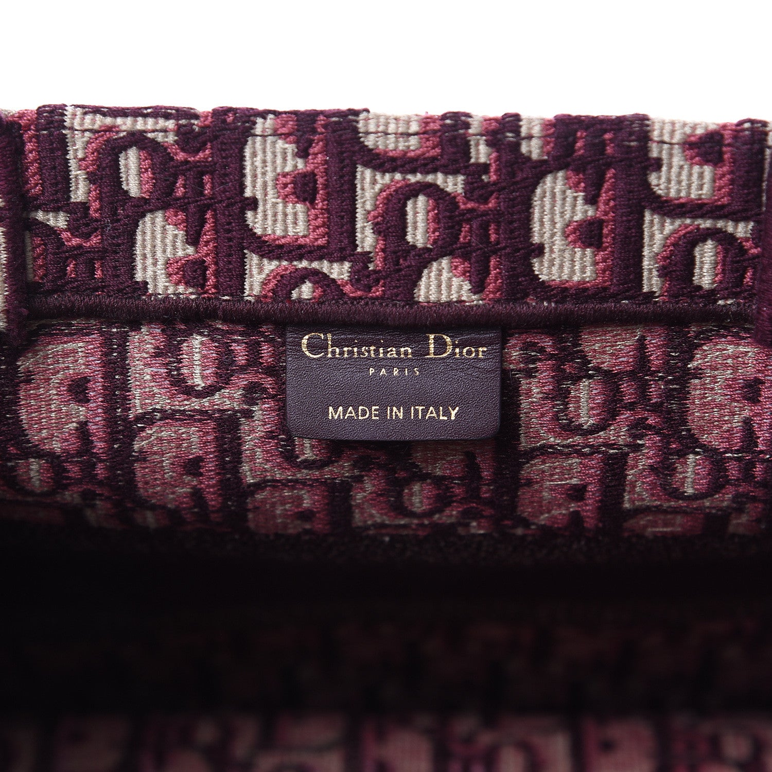 Christian Dior Oblique Medium Book Tote Burgundy Multicolor 6 of 15