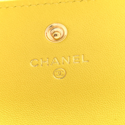 Chanel Lambskin Quilted Chanel 19 Flap Card Holder Yellow 6 of 8