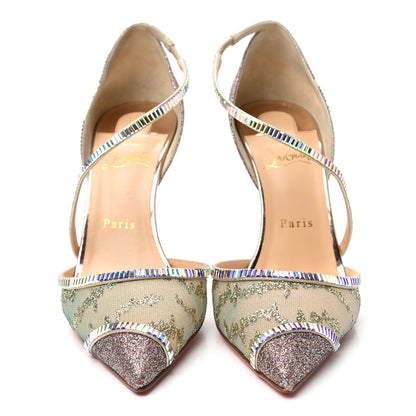 Christian Louboutin Mini Glitter Rete Tulle Chiara Diams 100 Pump 39.5 Version Multicolor 2 of 8