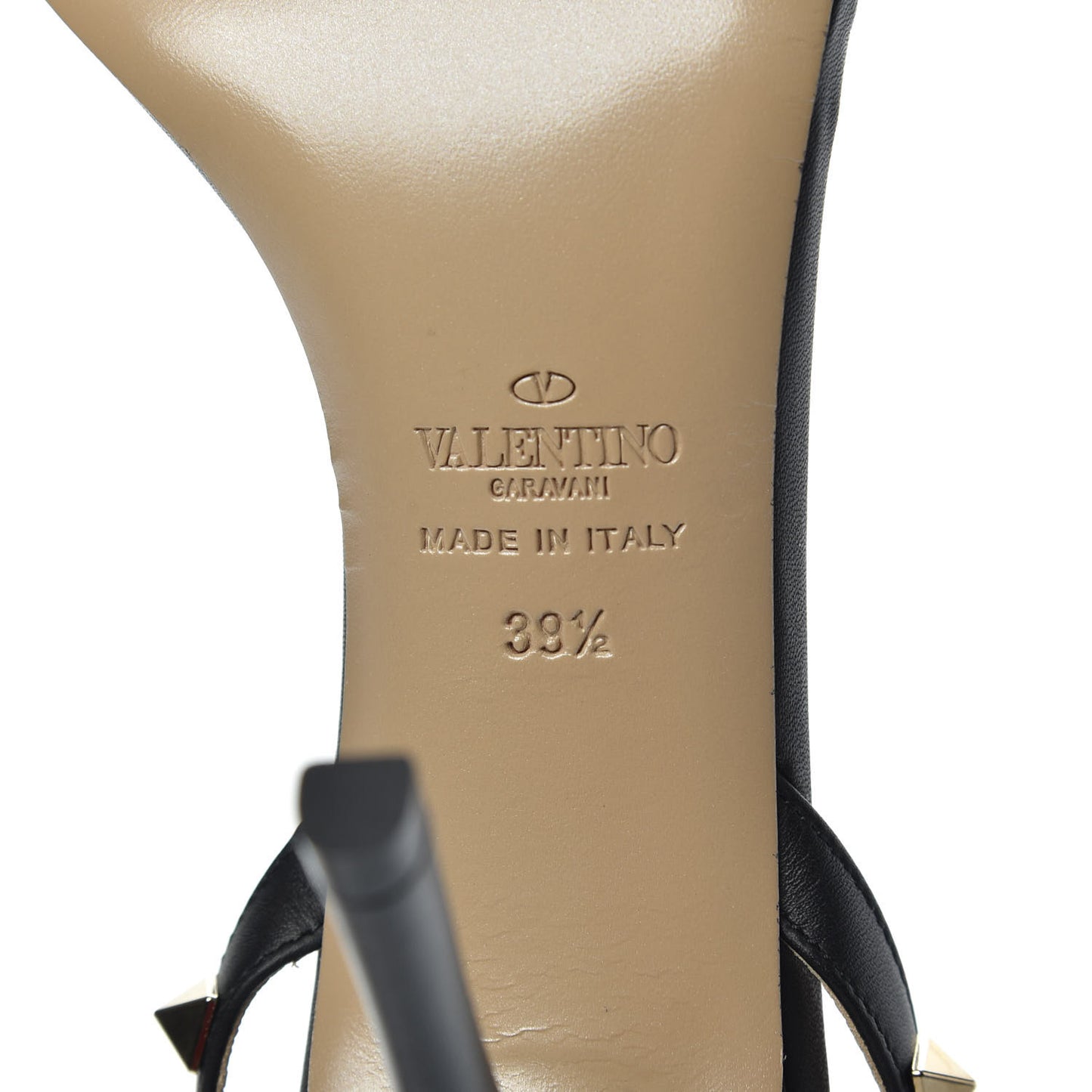 Nappa Rockstud Ankle Strap 100mm Sandals 39.5 Black