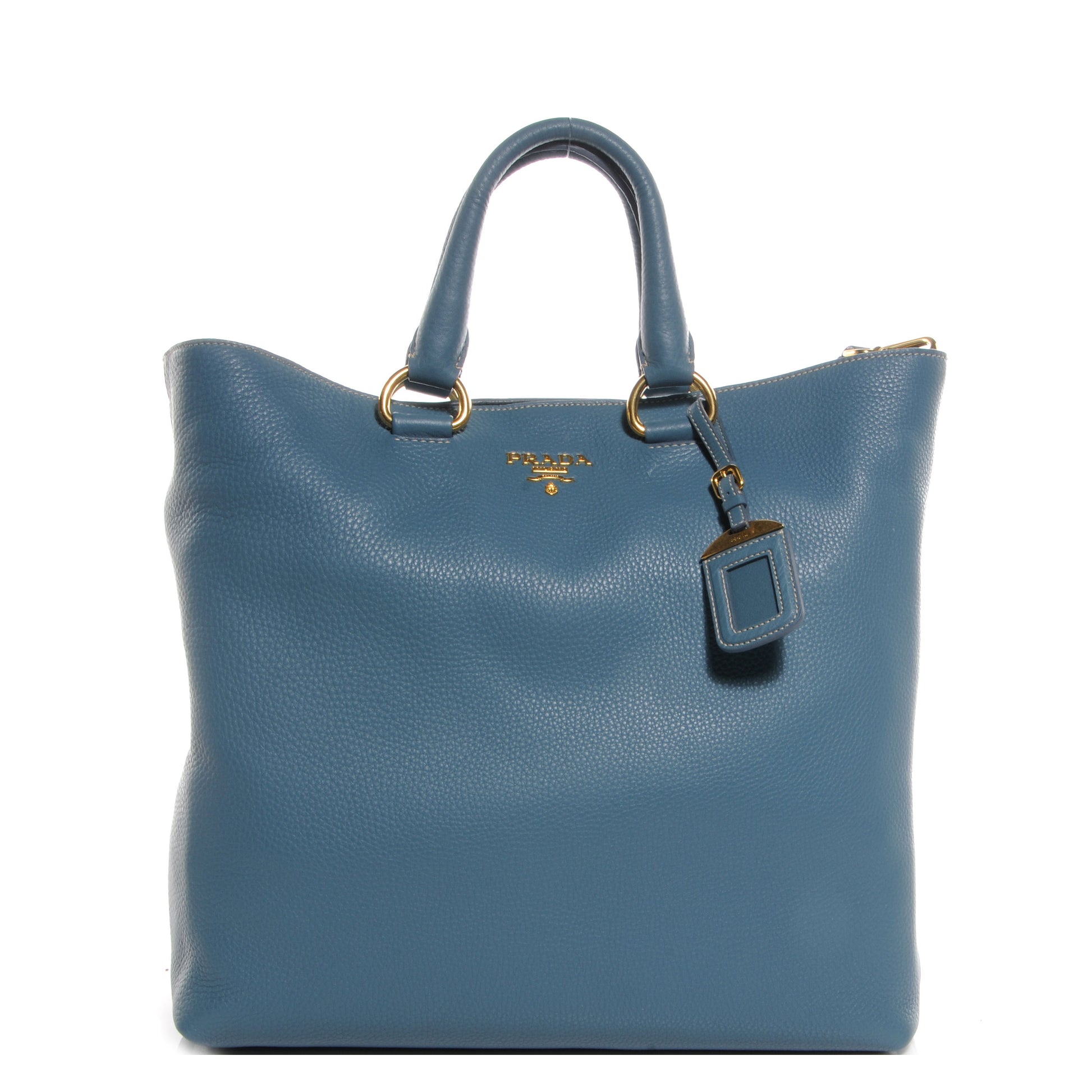 Prada Vitello Daino Shopping Tote Marine 1 of 10