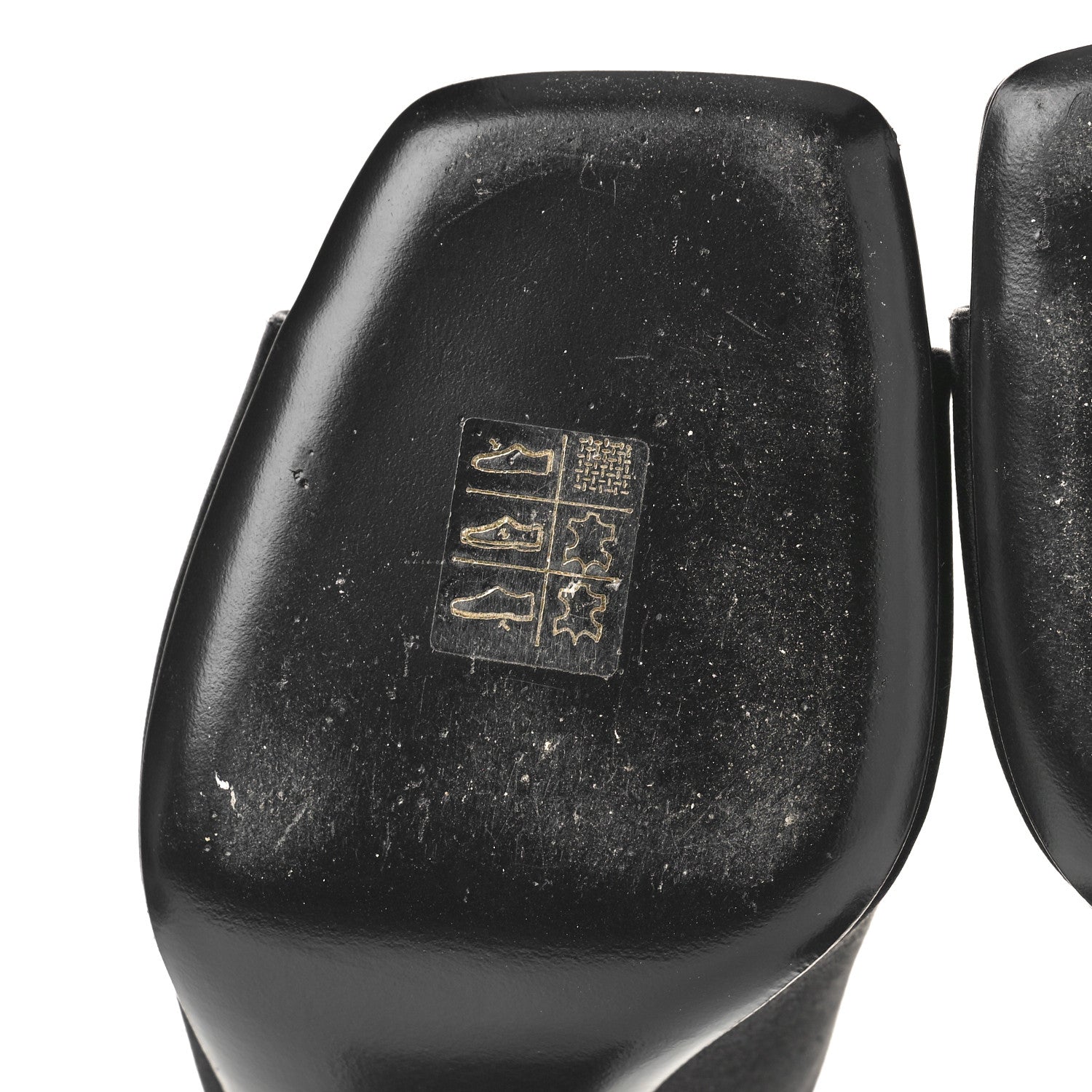Prada Satin Metal Triangle Logo 85mm Slide Sandals 37 Black 8 of 9