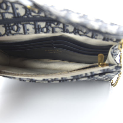 Christian Dior Oblique Saddle Chain Pouch Blue 5 of 10