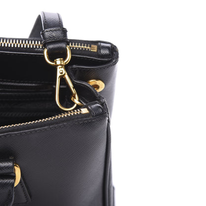 Prada Saffiano Small Galleria Double Zip Tote Black 6 of 9