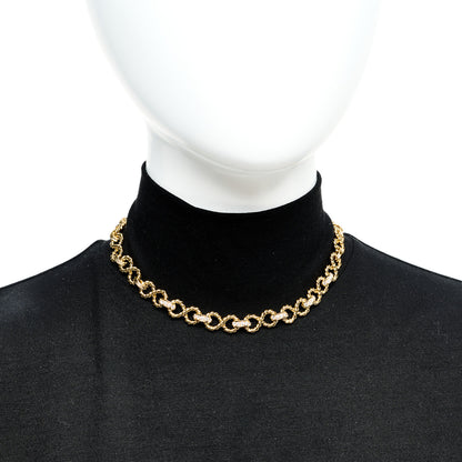 Tiffany 18K Yellow Gold Diamond Twist Link Necklace 2 of 5