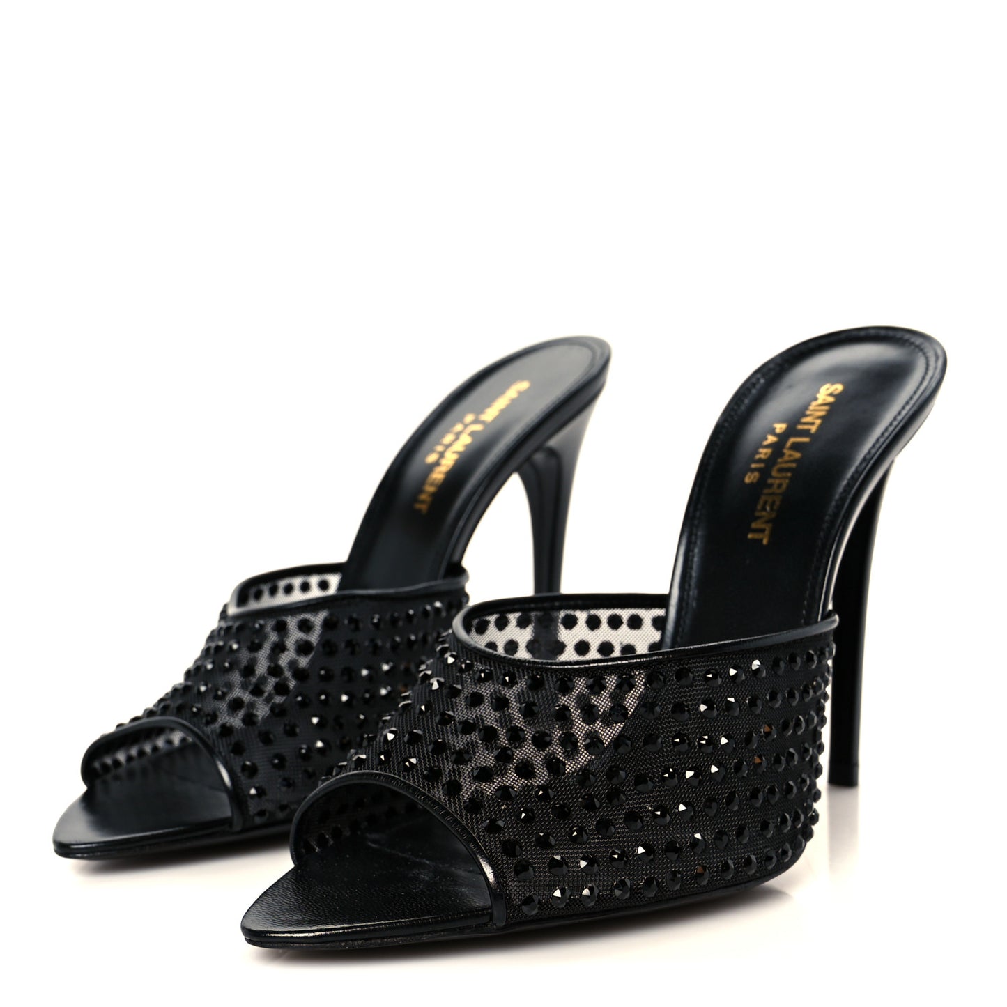 Tulle Strass Gippy 110 Mule Sandals 37.5 Black