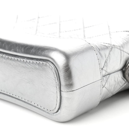 Chanel Metallic Aged Calfskin Quilted Small Gabrielle Hobo Silver 9 of 12