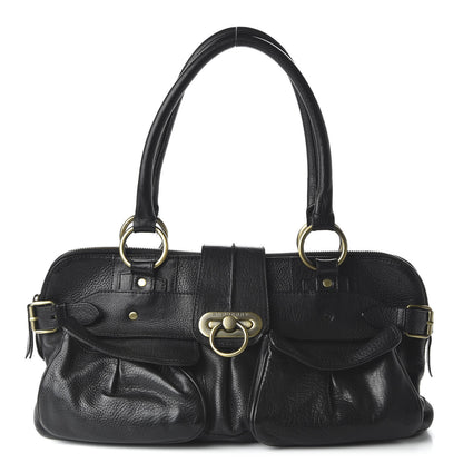 Burberry Calfskin Two Front Pocket Satchel Bag Black 1 of 10