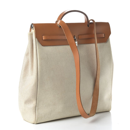Hermes Toile Vache Calfskin Herbag 40 GM Natural 3 of 9