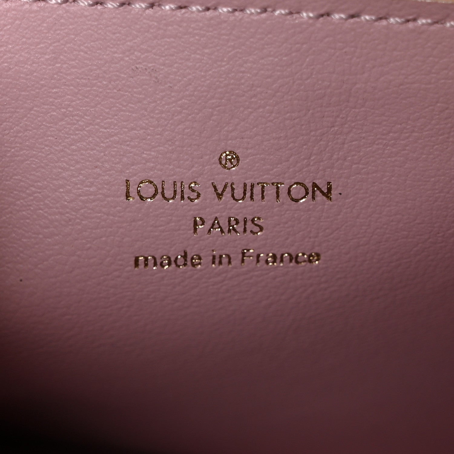 Louis Vuitton Damier Azur Felicie Chain Wallet Zippered Insert Rose Ballerine 6 of 8
