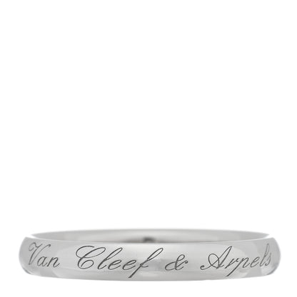 Van Cleef & Arpels Platinum Tendrement Signature Wedding Band Ring 59 8.75 1 of 5