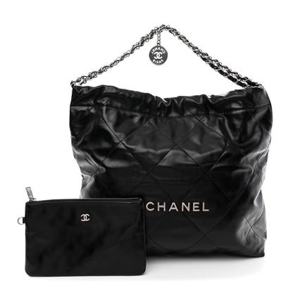 Chanel Shiny Calfskin Quilted Chanel 22 Black 3 of 12