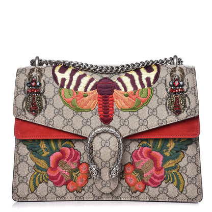 Gucci GG Supreme Monogram Embroidered Medium Dionysus Shoulder Bag Beige Hibiscus 1 of 16
