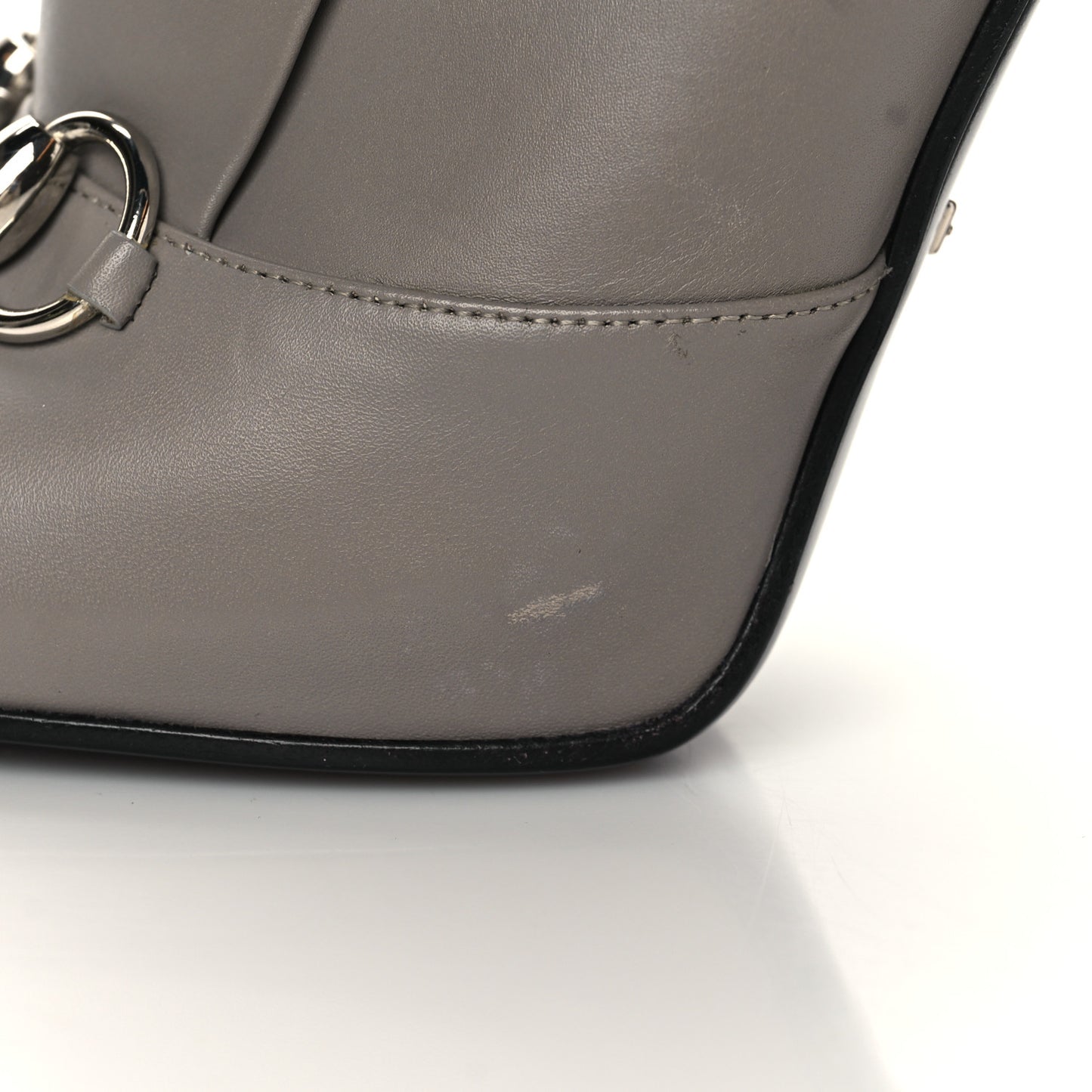 Calfskin Twiggy Horsebit Boot 39 Storm Grey