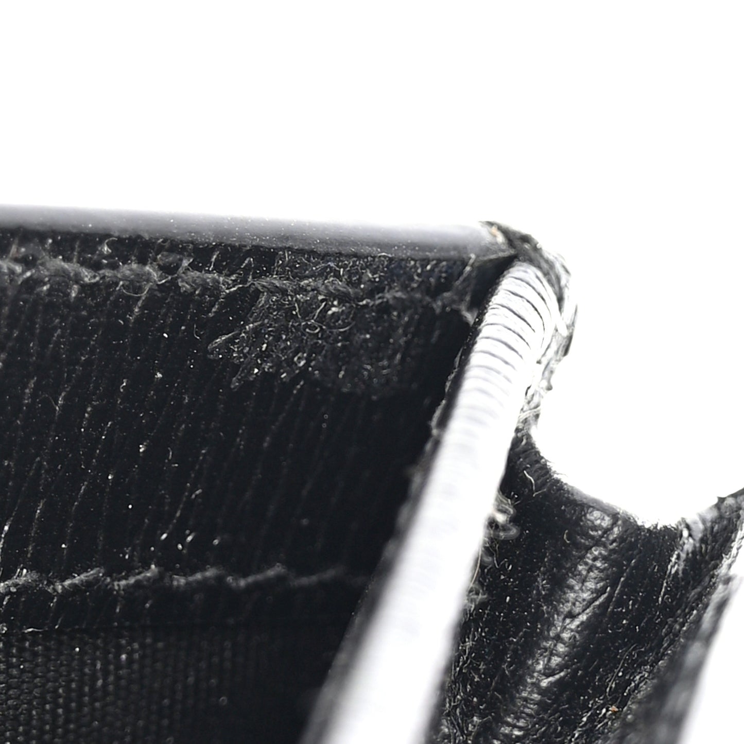 Textured Calfskin Double G Strawberry Card Case Black White