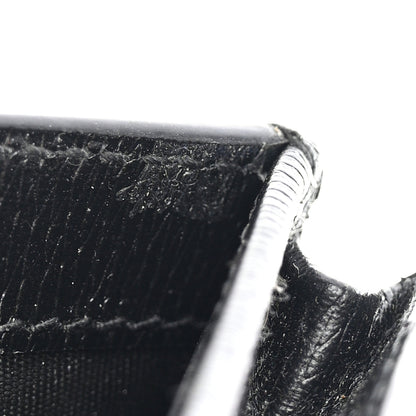 Gucci Textured Calfskin Double G Strawberry Card Case Black White 8 of 9