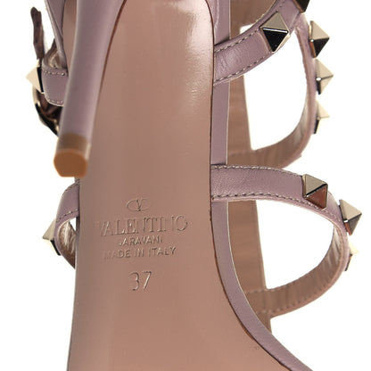 Valentino Garavani Calfskin Nappa Rockstud Gladiator 105mm Sandals 37 Poudre 6 of 9