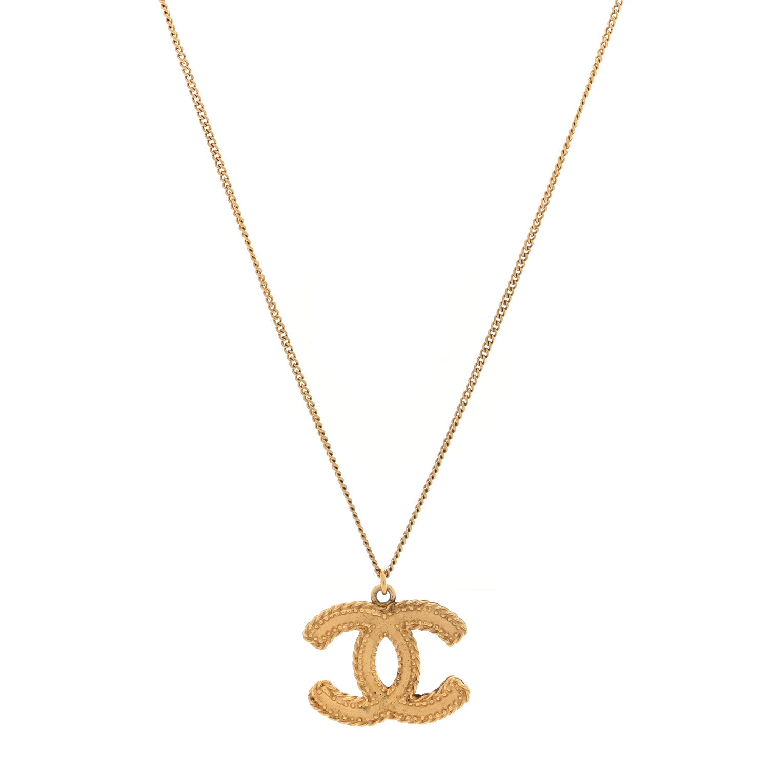 Chanel CC Necklace Matte Gold 1 of 4