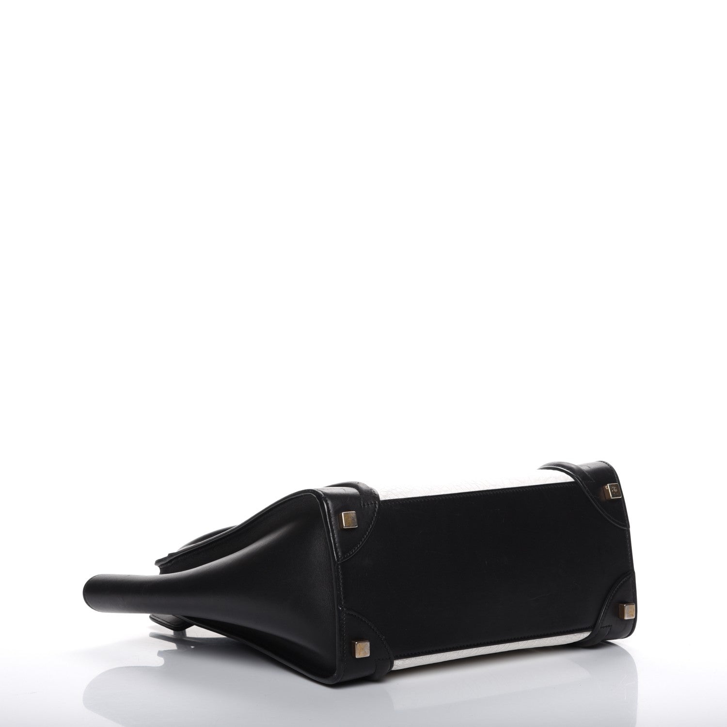 Celine Shrunken Lambskin Micro Bi-Color Luggage Black White 4 of 9