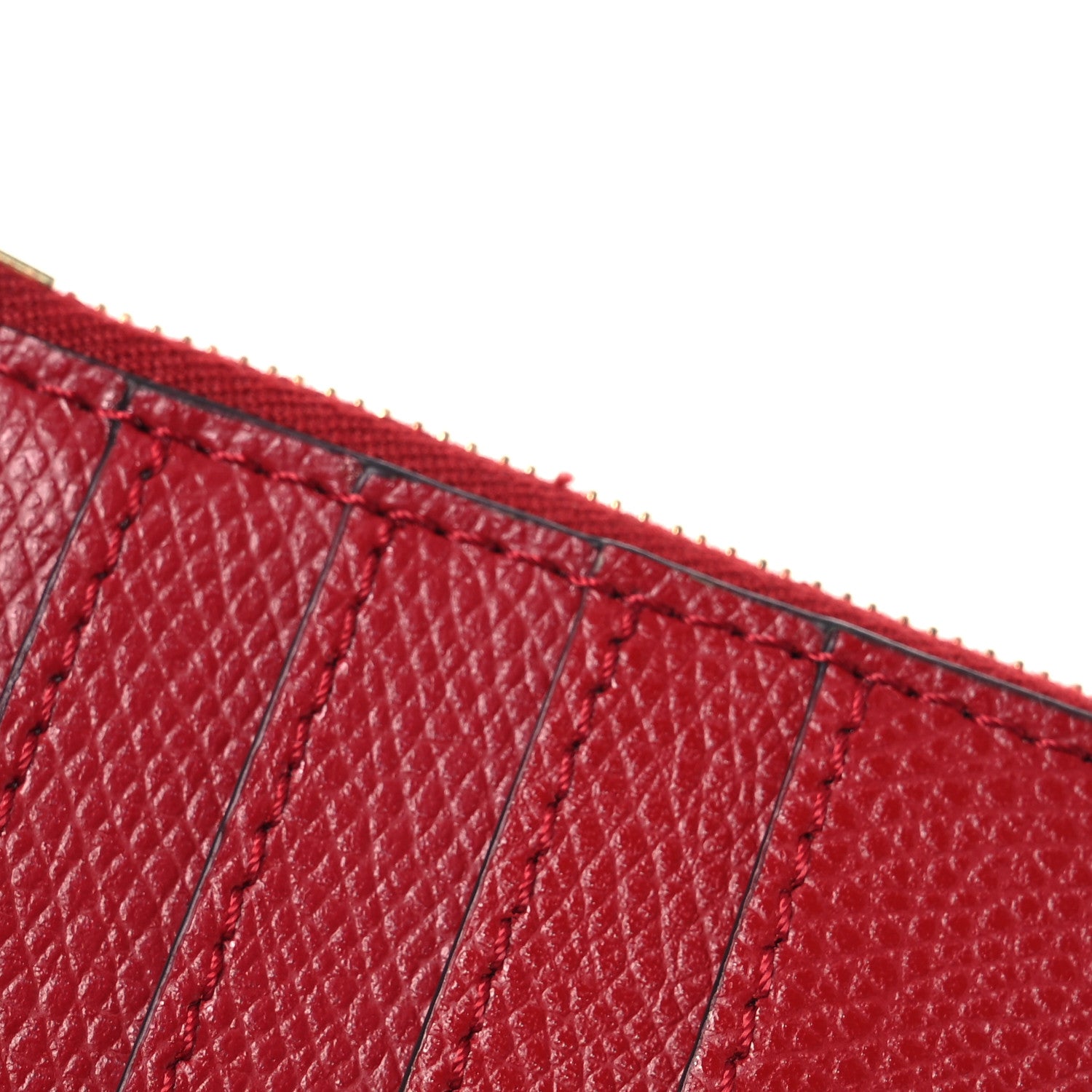 Fendi Vitello Cruise F is Fendi Bi-Color FF 1974 Embossed Key Case Pouch Maya Black Fragola 8 of 9
