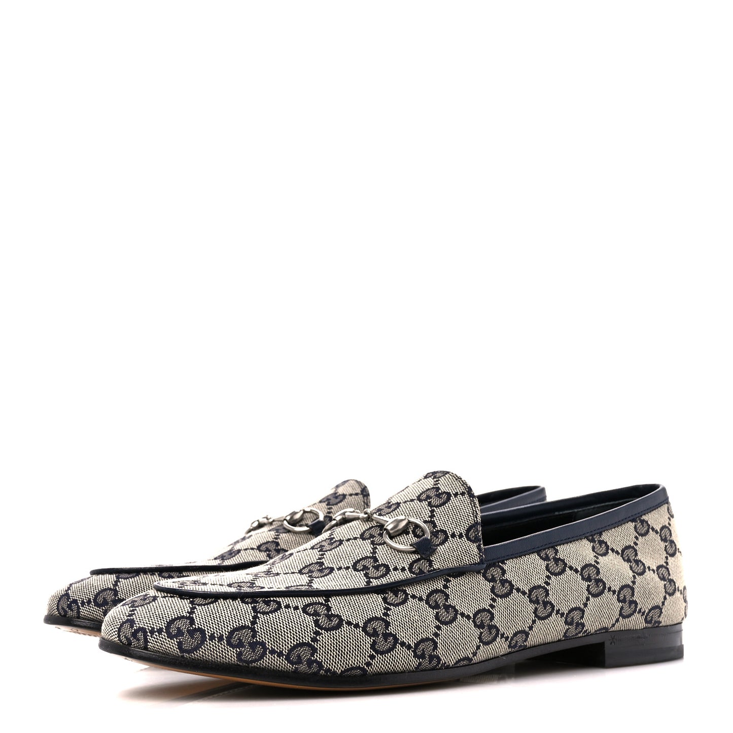 Monogram Malaga Kid Horsebit Womens Jordaan Loafers 42 Beige Blue