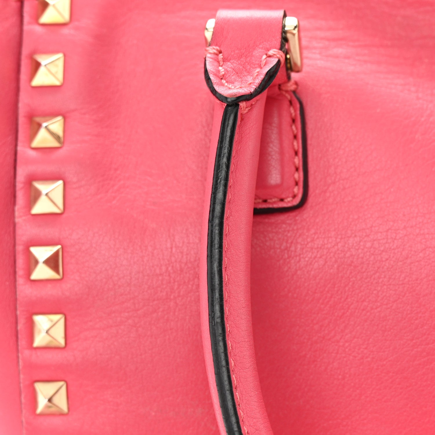 Valentino Garavani Vitello Small Rockstud Double Handle Tote Framboise 24 of 33