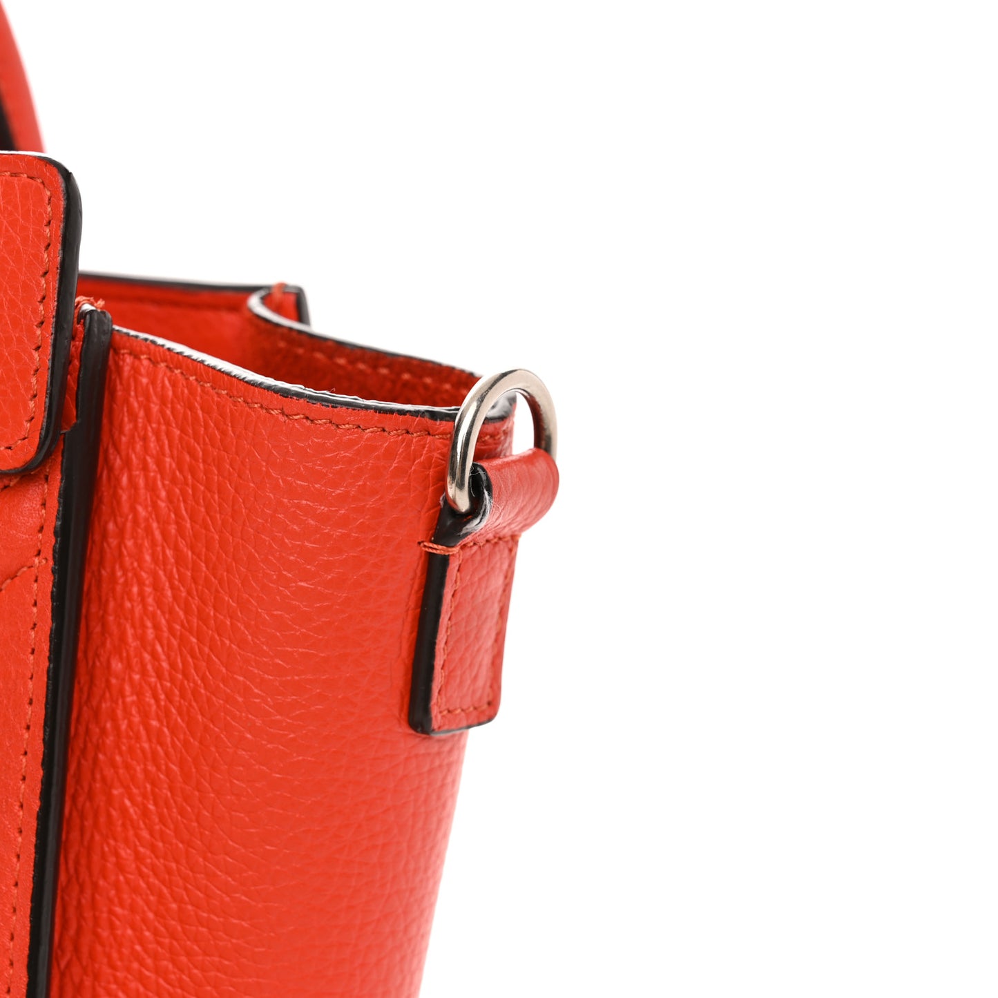 Drummed Calfskin Nano Luggage Vermillion
