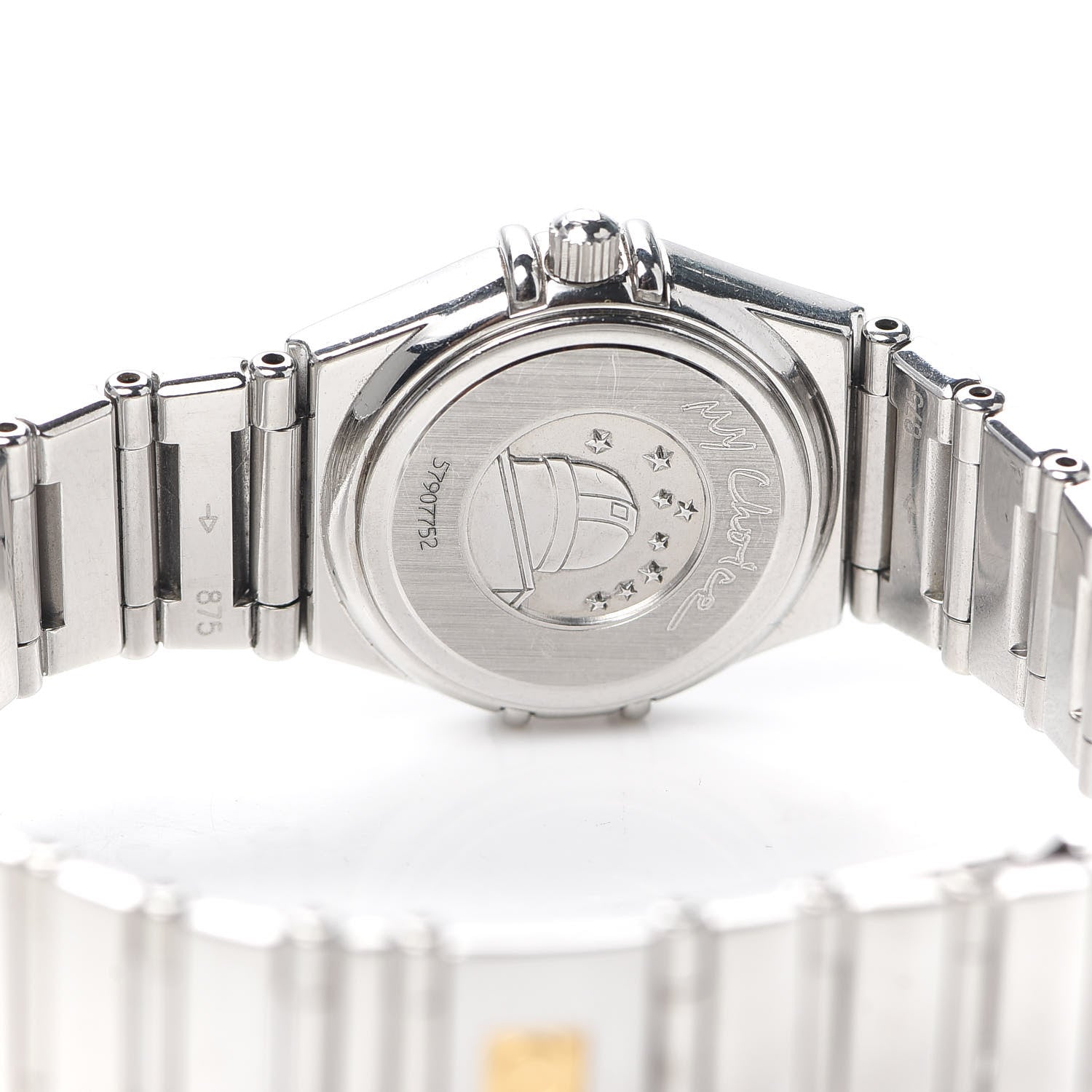 Omega Stainless Steel Diamond Bezel Mother of Pearl 22mm Constellation My Choice Quartz Watch 1465.71.00 4 of 5